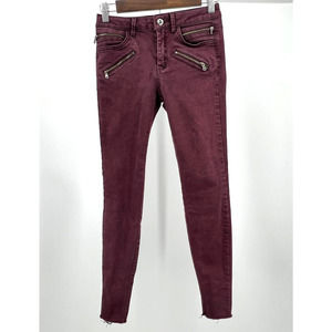 Zara Basic Z1975 Denim Purple Skinny Jeans Women's Size 4
